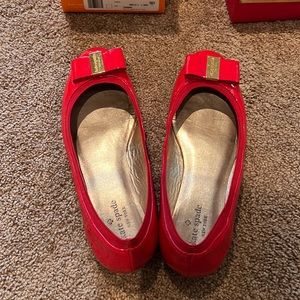 Kate Spade Red Patent Bow Ballet Flats